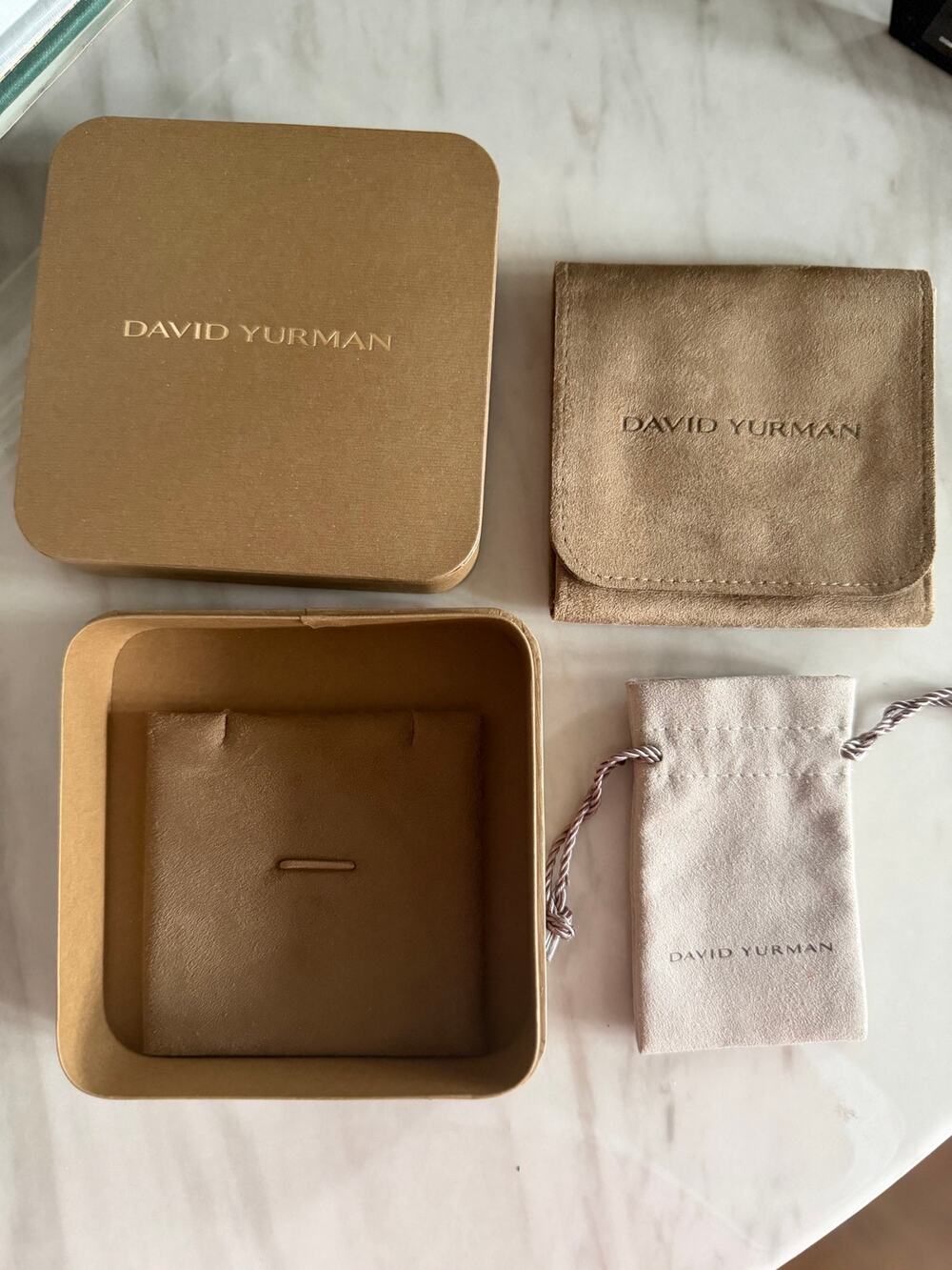 David Yurman Box and Two Jewelry Bag Set